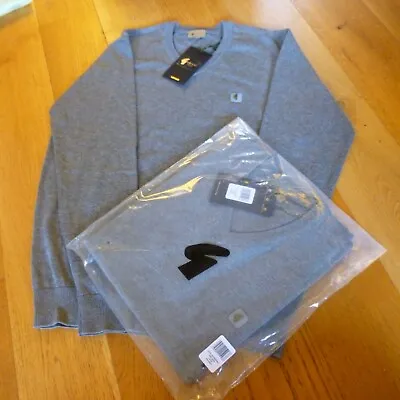 Gabicci Pullover Jumper Grey V Neck NEW BNWT Brandon Size L Large Free UK P+P • £24.99