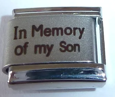 IN MEMORY OF MY SON Italian Charm - With Sympathy I Love - Fits 9mm Bracelets • £2.99