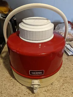 Vintage COLEMAN INSULATED PICNIC JUG Cooler Red 1 Gallon Thermos Camping Retro  • $19.99