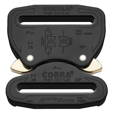 AustriAlpin 38mm Male + Female Fixed Black Cobra Buckle - FY38KFF • £21