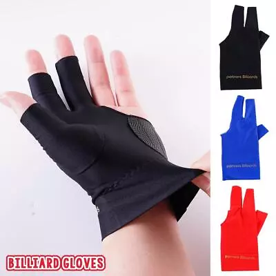 Snooker Gloves Billiard 3 Left Three Finger Hand Open Cue Glove Gift Pool R7P4 • $5.87