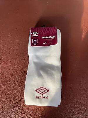 Burnley FC Umbro Football Socks White Claret UK 3-6 Brand New • £6.99
