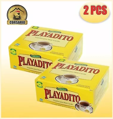 YERBA MATE TEA BAGS - PLAYADITO -Mate Cocido En Saquitos 2 BOX - 100 UNITS • £24.25