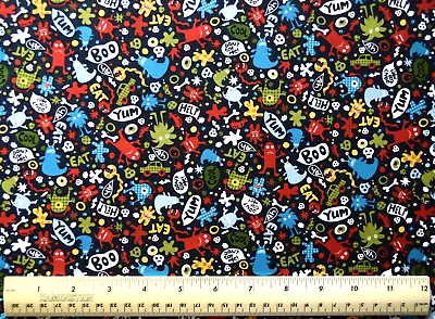 Michael Miller Don't Eat Me Monsters Halloween By The 1/2 Yard Cotton Fabric • $4.99