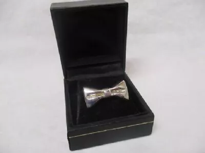 Vintage STERLING BOW TIE Tie Tack Bowtie Bow Knot W/box NWOT • $14.95