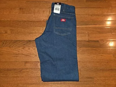 Mens Dickies 32x34 Dark Blue Relaxed Rugged Denim Work Jeans New W/ Tags Cr39rb • $14.98