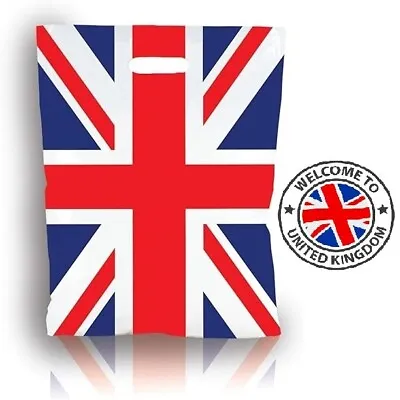 Union Jack Plastic Carrier Bag Patch Handles Candy Bag Party Bag 12  X 10  • £230