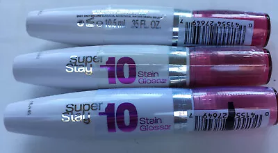 LOT OF 3 Maybelline New York Superstay 10 Hour Stain Gloss #140 Ruby Indulgence • $21