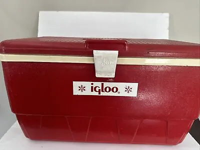 Vintage Igloo Cooler 48-Quart Red Ice Chest Picnic Camping - Red • $69.95
