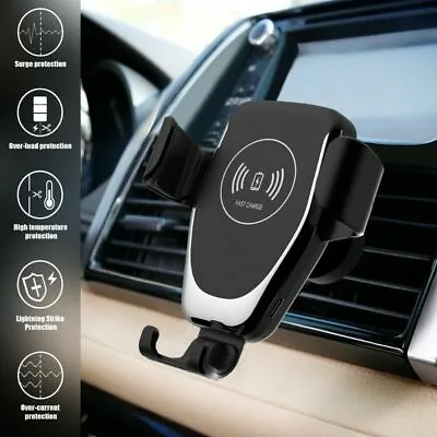 10W Wireless Charger 2in1 Car Gravity Phone Bracket Holder For IPhone Samsung  • $6.59