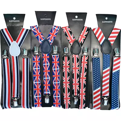 USA American Flag SUSPENDERS Unisex Adjustable Suspender • £7.47