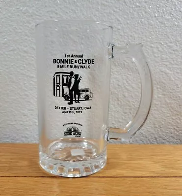 BONNIE & CLYDE 2019 Five Mile Run Dexter Stuart Iowa Souvenir Glass Cup BEER MUG • $8.99