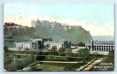 Postcard Edinburgh National Gallery Castle - 1906 - Stone Staffordshire Address • £2.99