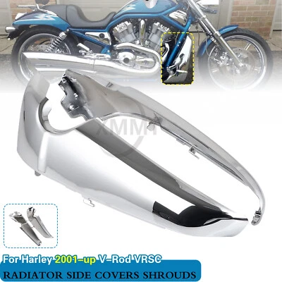 $128.98 • Buy Chrome L&R Radiator Side Covers Shrouds For Harley 2001-up V-Rod VRSC VRSCAW