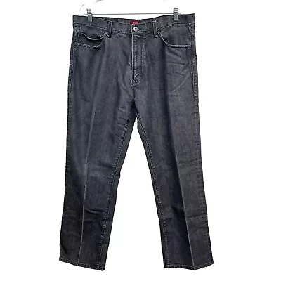 Sean John Jeans Hamilton Relaxed Straight Leg Zip Fly Black Wash Men Size 38 • $23.99