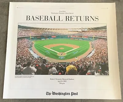 2005 Washington Post BASEBALL RETURNS Washington Nationals Poster ~ 25x28 • $14.95