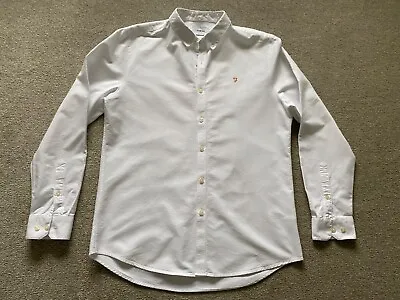 Men's White Farah Slim Fit Shirt Size L • £9.99