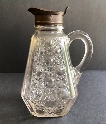 $35 • Buy Antique EAPG Currier And Ives Syrup Pitcher Co-Operative Flint Glass Co. 
