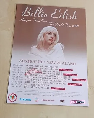 $27.95 • Buy Billie Eilish - 2022 Australia Tour Poster - Signed Autographed & Laminated