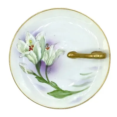 Vintage Lemon Nappy Dish Floral FLowers Rudolstadt Porcelain Hand Painted Signed • $25.87