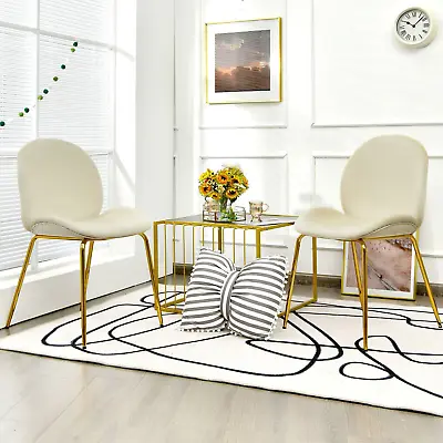 Dining Chair Set Of 2 Velvet With Gold Metal Legs • £120.63