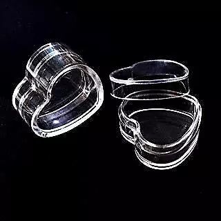 48 New Empty Clear 5 Gram Plastic Heart Shape Pot Jars Cosmetic • $15.79