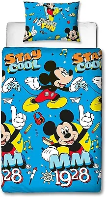 Disney Mickey Mouse 1928 Stay Cool Bedding Set Duvet Cover Quilt Cover • £15