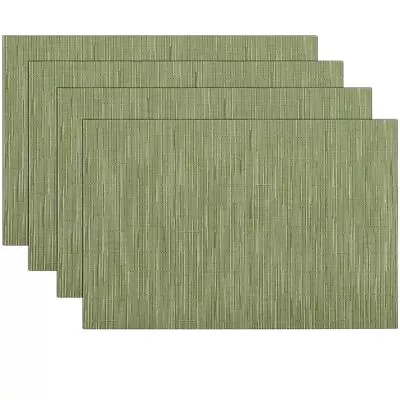 SHACOS Placemats Set Of 4 Woven Vinyl Place Mats For Dining Table Wipe Clean ... • $12.81