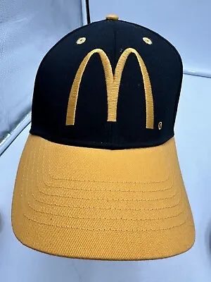 VTG McDonald’s Snapback Cap Golden  Arches Embroidered Black/Yellow • $30