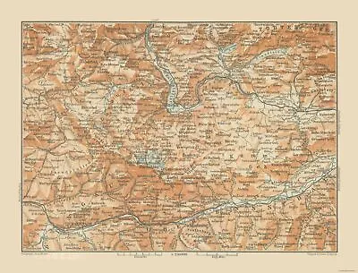 Dachstein Region Austria - Baedeker 1910 - 23.00 X 30.14 • $36.95