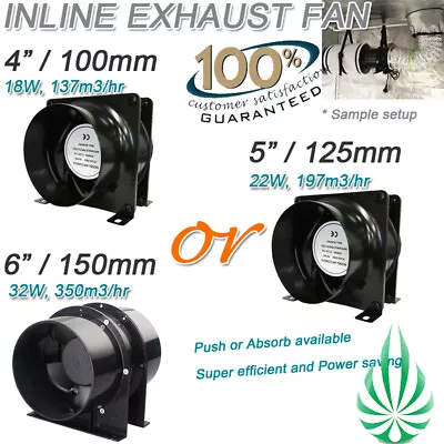 Hydroponics Grow Tent Room Cooling Fan 4in 5in 6in Inline Exhaust Fan Intake Fan • $71