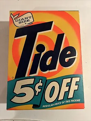 Vintage 1950s Giant Size Tide Detergent Box NOS Full Unopened Vivid Graphics NOS • $99.99