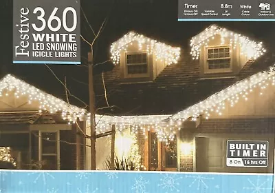 Brite Ideas Festive Productions Snowing Icicle 360 LED Lights - White  • £21.99
