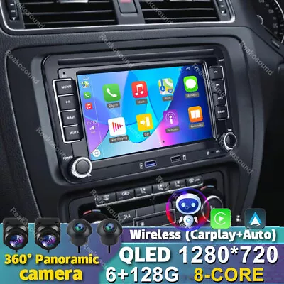 6+128G For VW Volkswagen Jetta Golf CC Carplay Car GPS Stereo Radio +360° Camera • $239.99