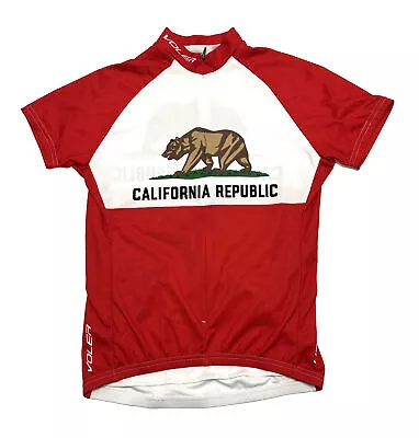 Voler California Republic Cycling Jersey Womens Size M Red Short Sleeve 3/4 Zip • $28.73