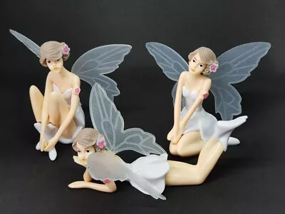 Disney Tinkerbell Fairies Peter Pan Action Figures Cake Topper Deco White Pink • $19.95