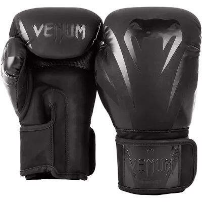 Venum Impact Training Boxing Gloves - Black/Black • $73.99