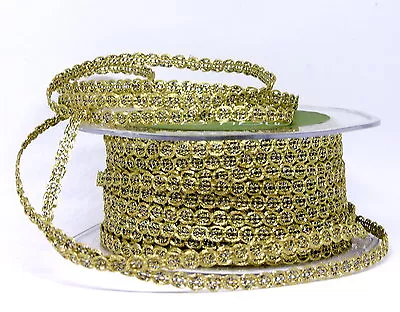 May Arts 1/4  (6mm) Metallic Chain Mesh Braid/ Ribbon Trim ~choice Of Lengths • £1.45