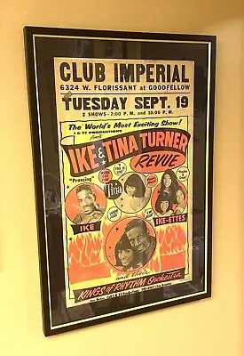 1966 Ike & Tina Turner Revue Framed Concert Poster Club Imperial St. Louis Rare! • $4799.99