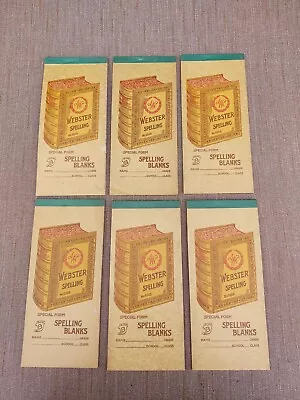 Lot Of 6 Vtg Webster Spelling Blank School Composition Notebook Pad Blank 5525 • $39.99