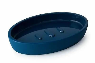 Blue Canyon Indigo Matte Soft Touch Ceramic Soap Dish Luxury Bathroom • £8.50