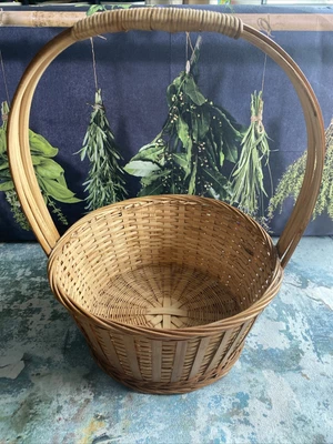 £19.81 • Buy Vintage Wicker Basket Brown Pastes Eggs Easter 25 X 32cm