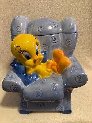 Tweety Bird Blue Chair Cookie Jar Warner Brothers/looney Tunes 1999 Nib! • $57.50