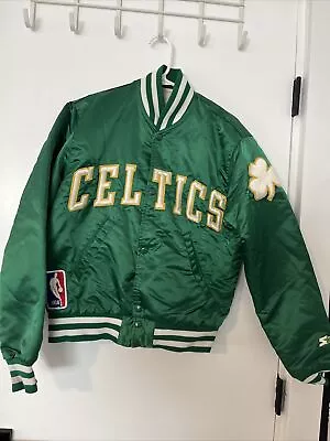 Vtg 90's Nba Boston Celtics Starter Satin Bomber Jacket S • $124.95