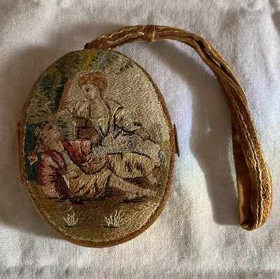 Vintage/antique Finely Embroidered Wristlet Purse/ Minaudiere Circa: 1920 • $290