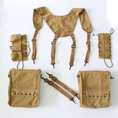 WW2 US Individual Medic Combat Field Kit Bags WWII Suspenders Cantles Equipment • $39.89