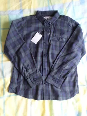 £4.90 • Buy Dudes Boys Green Checked Long Sleeve 100% Cotton Shirt Size 7 Years