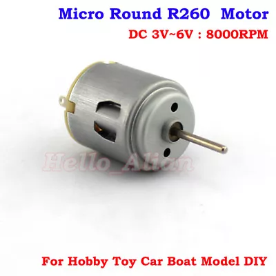 DC 3V 5V 6V 8000RPM 15mm Long Shaft Mini Round R260 Motor DIY Hobby Toy Car Boat • $1.95