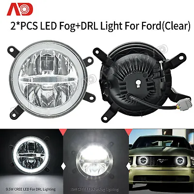 Halo Ring LED Fog DRL Daytime Running Light For 2005-2009 Ford Mustang GT Clear • $129.59