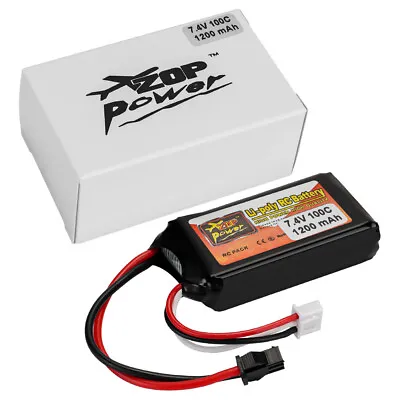 7.4v 2s 1200mAh 100C Lithium Polymer Battery SM 2P Plug For RC Car Truck Boat UK • £11.03